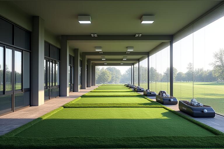 Driving Range mit überdachten Plätzen